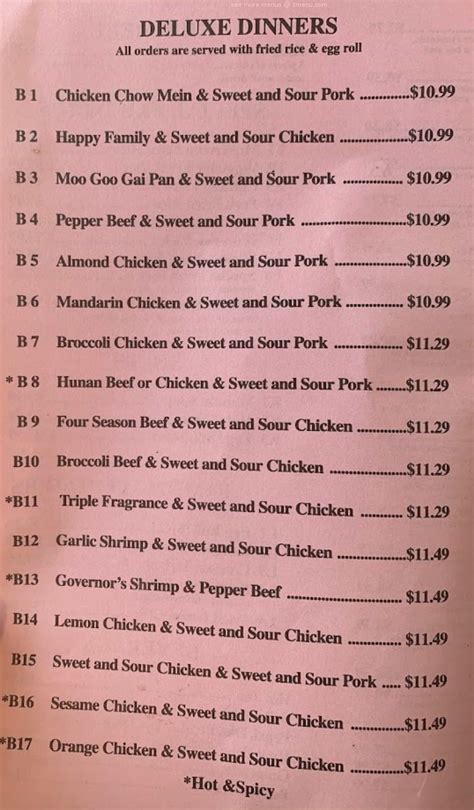 Menu at China Garden Restaurant, Guthrie