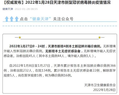 天津1月27日新增新冠肺炎本土确诊病例4例 - 资讯 - 海外网