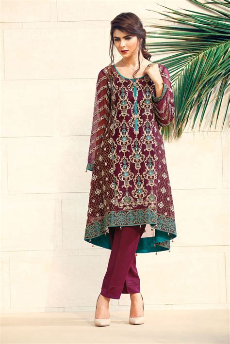 Baroque Fuchsia Chiffon Collection 2016 – Mulberry – YourLibaas