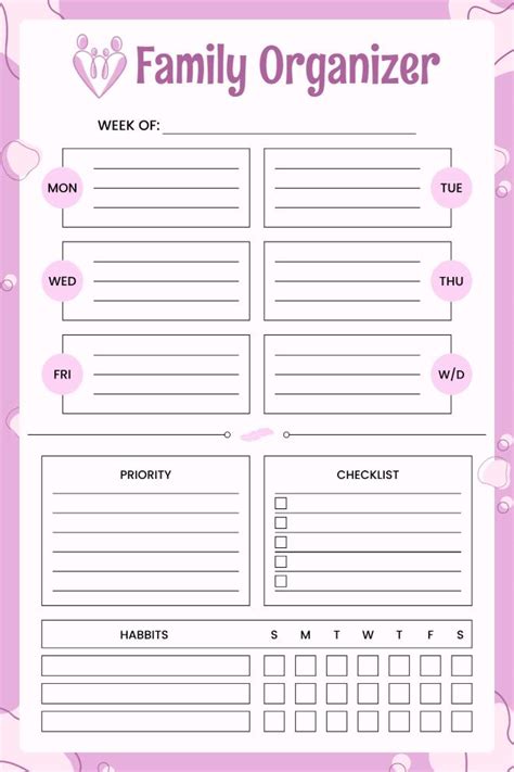 Image result for Family Planner Examples