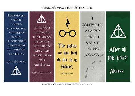 Harry Potter Printable Bookmarks