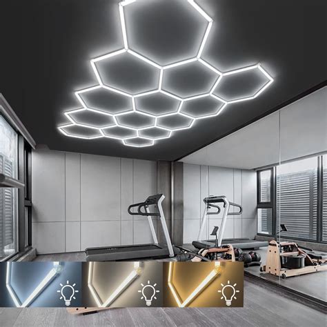 Hexagon Garage Lights: 3 Colors 3000K 4000k 6500K Honeycomb Hexagon LED ...