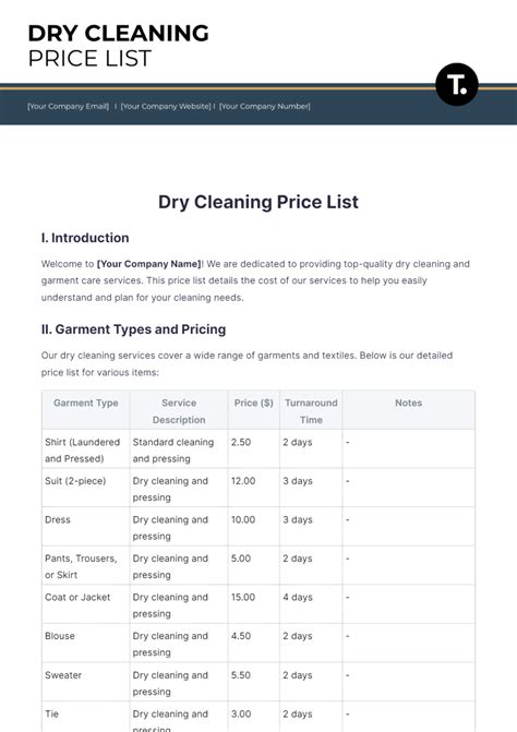 Free Spa Price List Template to Edit Online