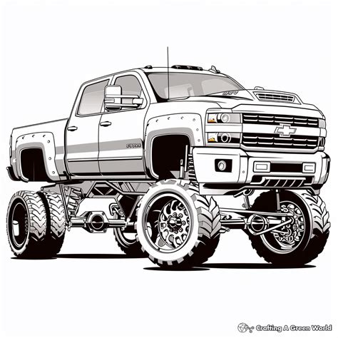 Diesel Truck Lifted Truck Coloring Pages