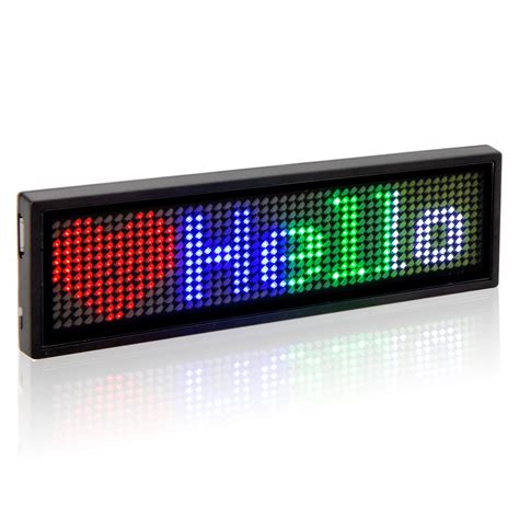 Buy Leadleds Led Name Tag, USB Rechargeable LED Programmable Scrolling ...