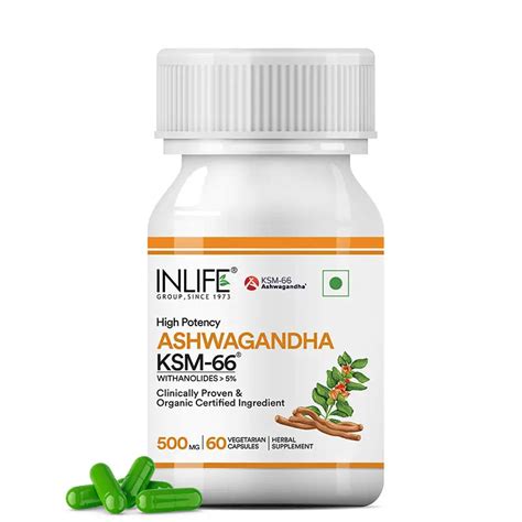 Inlife Ashwagandha KSM-66 Capsules – Premium 600mg Root Extract with >5 ...