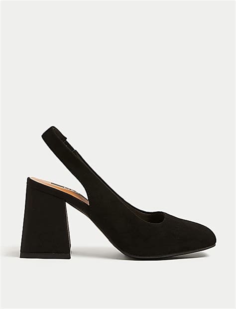Buy Wide Fit Suede Block Heel Slingback Shoes at Marks & Spencer