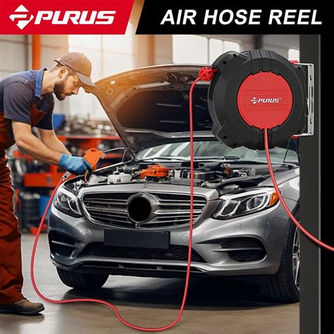PURUS Retractable Air Hose Reel, 3/8 x 32ft, 180° India | Ubuy