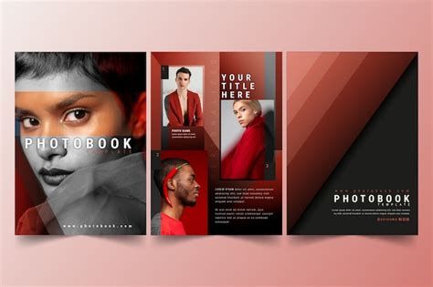 Gradient photobook template design | Free Vector