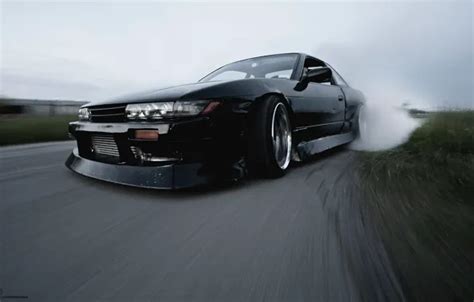 Wallpaper Japan, Silvia, Nissan, drift, black, smoke, Front, tuning for ...