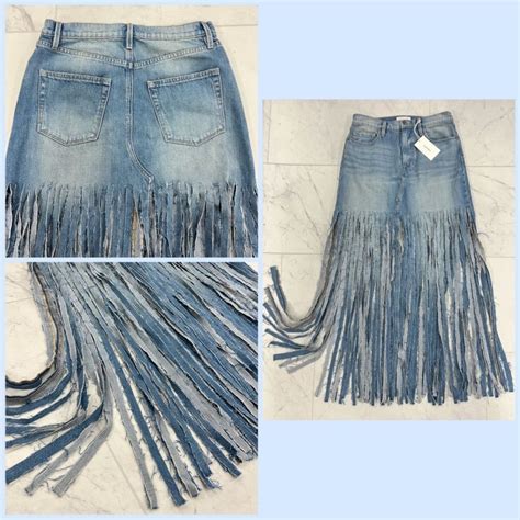 Frame Denim Skirts | One Of A Kind Frame Denim Layton Fringe Skirt ...