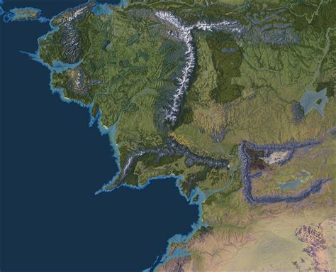 A “Satellite” Map Of Middle-Earth - Brilliant Maps