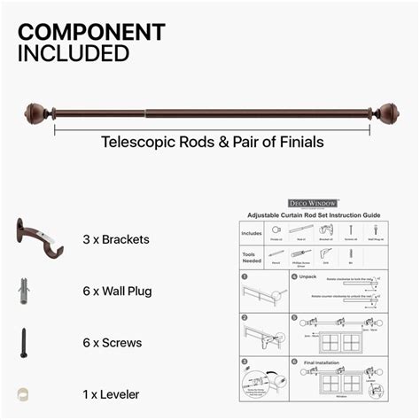 Buy DECO WINDOW Fashion Brown Solid Iron Extendable Iron Rod - 162 cm ...