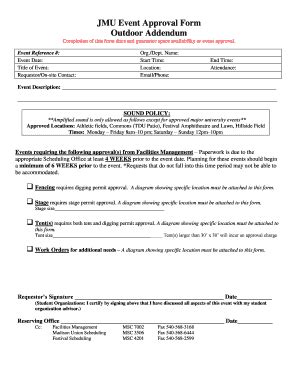 Fillable Online JMU Event Approval Form Fax Email Print - pdfFiller