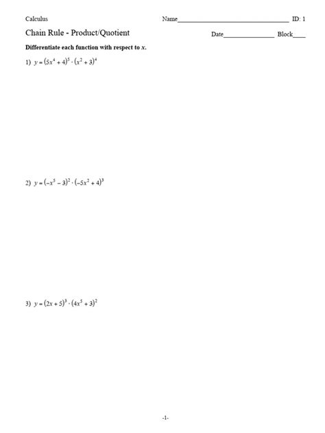 Image result for Chain Rule Examples Quotient Rule