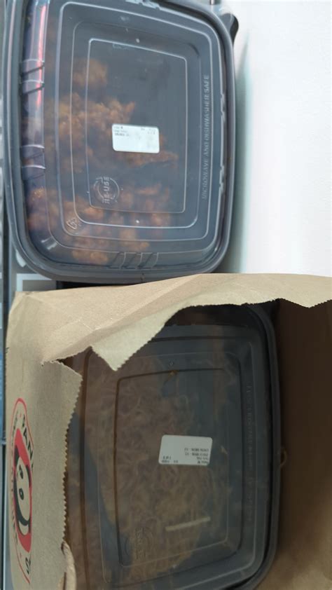Three trays of Panda Express catering left in an unheated break room at ...
