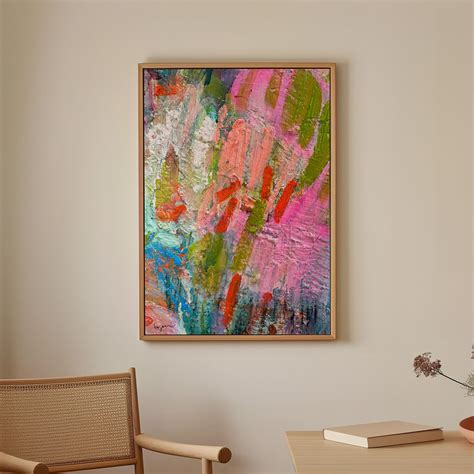 Buy Whispering Pink Brushstrokes, Abstract Painting Wall Art Online at ...