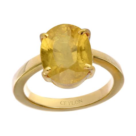 Buy Natural & Certified Yellow Sapphire Pukhraj Gemstone Rings – CLARA