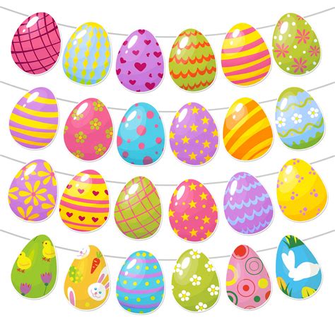 Festive Easter Egg Garland Clipart - Printable Decor & Party Supplies ...