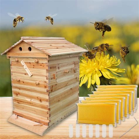 Flow Hive Beehive, Automatic Honey Bee Hive House with 7Pcs Auto ...