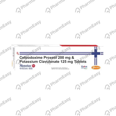 Monotax Cv 200mg Strip Of 10 Tablets: Uses, Side Effects, Price ...