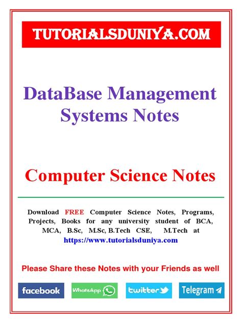 Image result for Database Management System PDF Notes