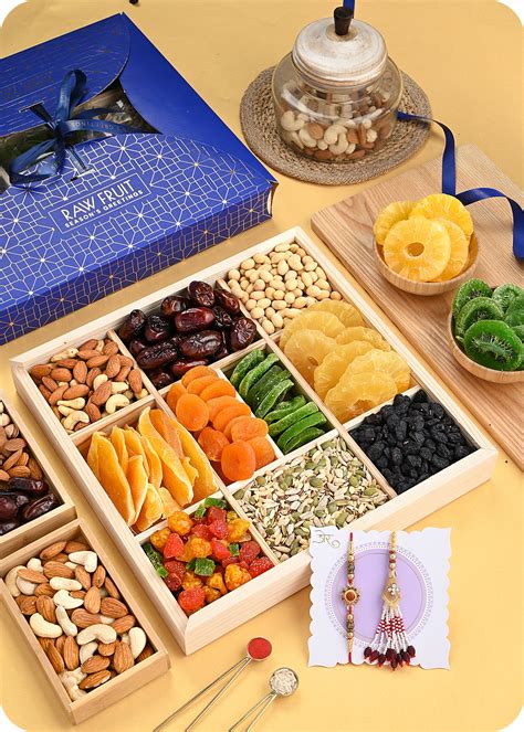 Rakhi Dry Fruits Gift Box Contains: Kiwi Slices 100g, Mango Slices 150g ...