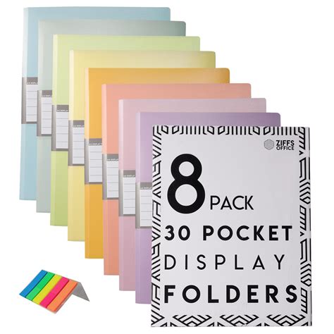 Buy Ziffs Office® 8 x 30 Pocket A4 Display Folders - Pastel Coloured A4 ...
