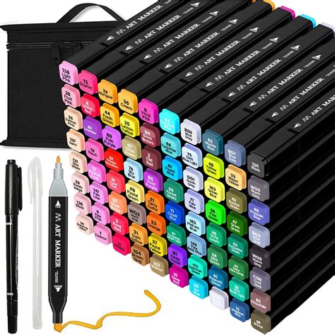 Tommax 80 Colors Alcohol Markers with Case, Dual Tip Sketch Alcohol ...