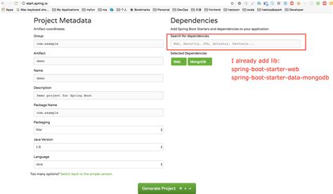 Spring Boot Initializer 的图像结果
