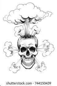 Image result for Skull Exploding Ink Drawing