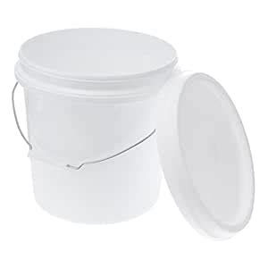 DOITOOL 3 Gallon Bucket White Plastic Bucket Plastic Bucket with ...