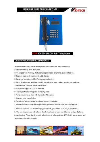 KNEX8 VoIP explosion proof telephone ATEX certified - HONGKONG KOON ...