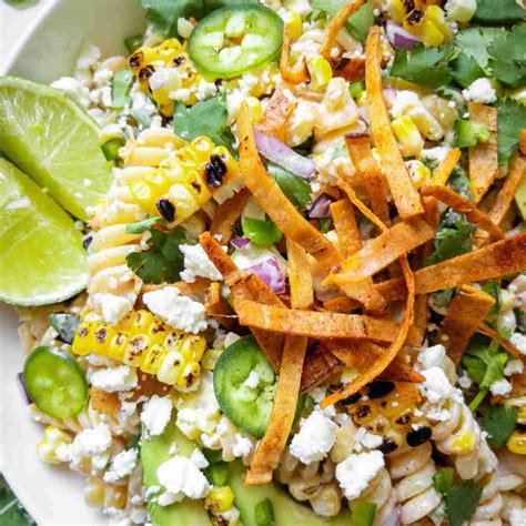 Elote Pasta Salad - Easy Mexican Street Corn Inspired Salad.