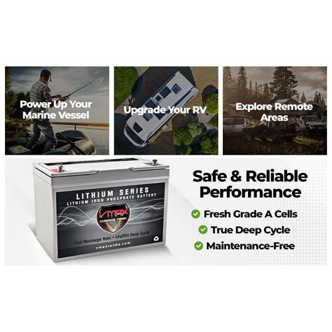 VMAX LFP27-12100 Lithium 12V 100AH LiFePO4 Marine | Ubuy India