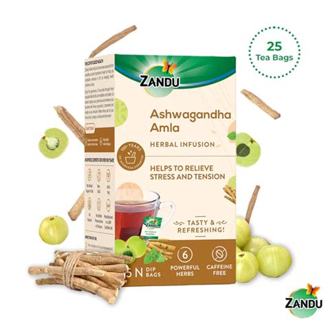 Zandu Ashwagandha Amla Tea Herbal Infusion (25 Bags)