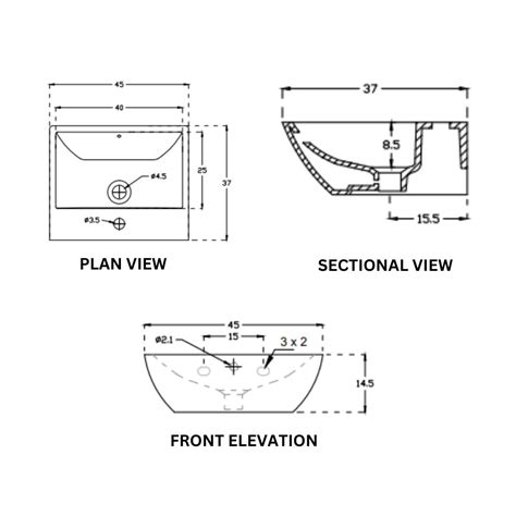 Hindware - Table Top Rectangle White Wash Basin - FABIO 10104 by Decure.in