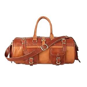 Buy Pranjals House Shaded Brown Leather Stylish 3 Luppiee Weekender ...