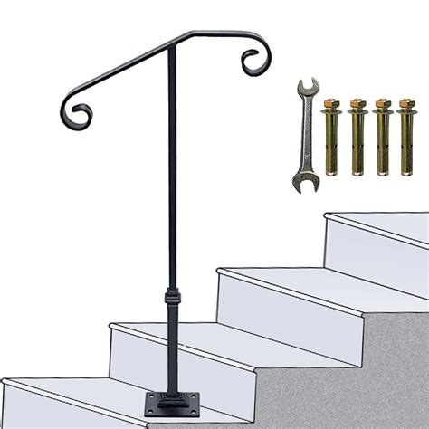 Buy SPACEEUP Handrails for Outdoor Steps,38.8" Single Post handrail Fit ...