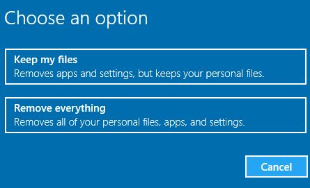 Image result for Reset PC Options