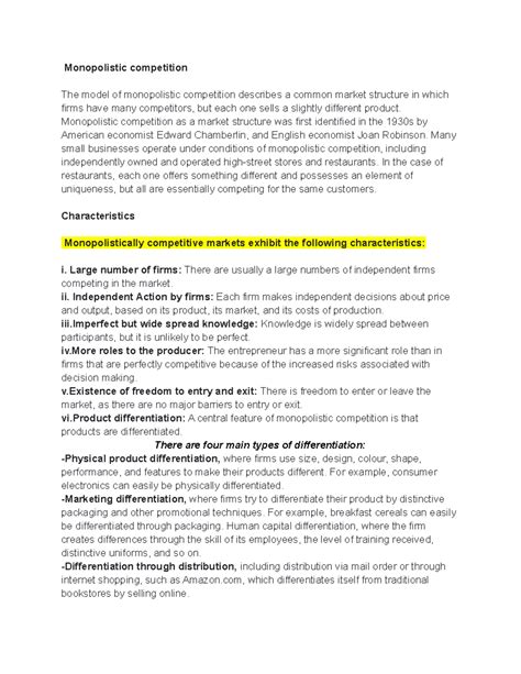 Monopolistic competition - Monopolistic competition as a market ...