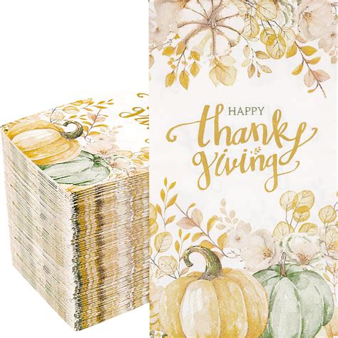 Amazon.com | Supernal 100pcs Thanksgiving Napkins 3-Ply Disposable ...