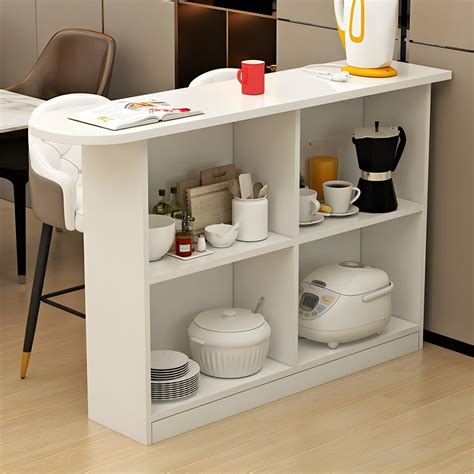 Modern Rectangle Manufactured Wood Storage Bar Table with Pedestal ...