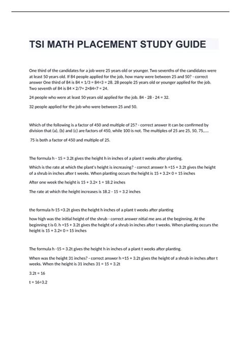 Image result for Math TSI Free Study Guide