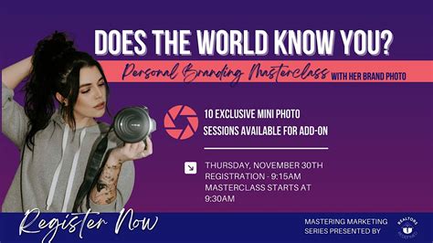 A Personal Branding Masterclass - Does the world know YOU?, 880 W Long ...