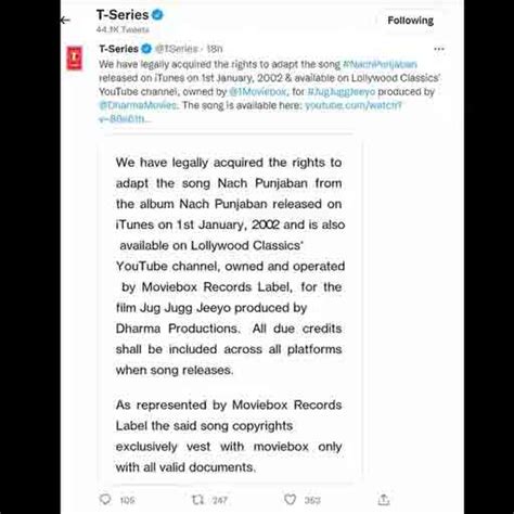 jug jug jeeyo song controversy Music company T-Series responds to ...