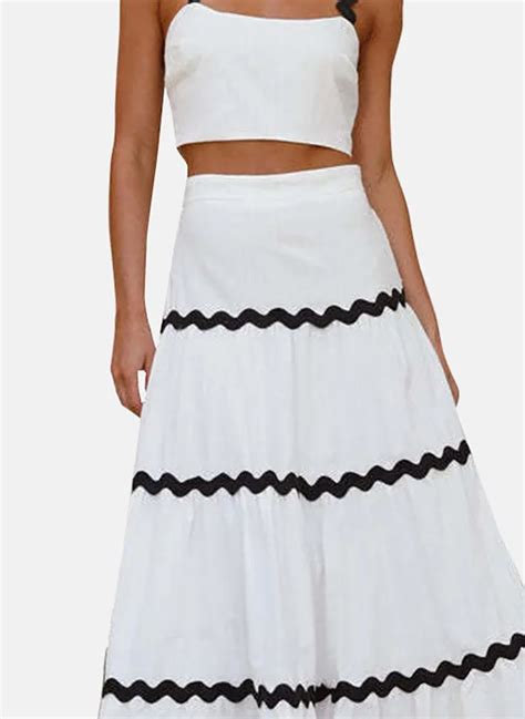 YUNIQEE White White Self Design Sleeveless Top With Tiered Skirt for ...
