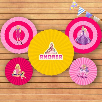 Barbie Theme Paper Fan | Personalized party supplies Online – Party ...