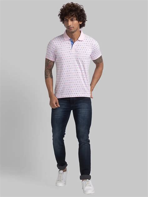 Parx Men Red Print Regular Fit Cotton Polo Neck T-Shirt – MyRaymond