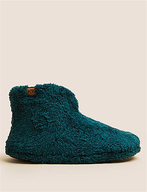 Buy Fluffy Slipper Boots at Marks & Spencer